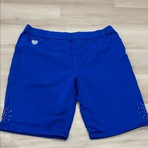 Royal Blue Jean Bermuda Shorts with Heart Accent